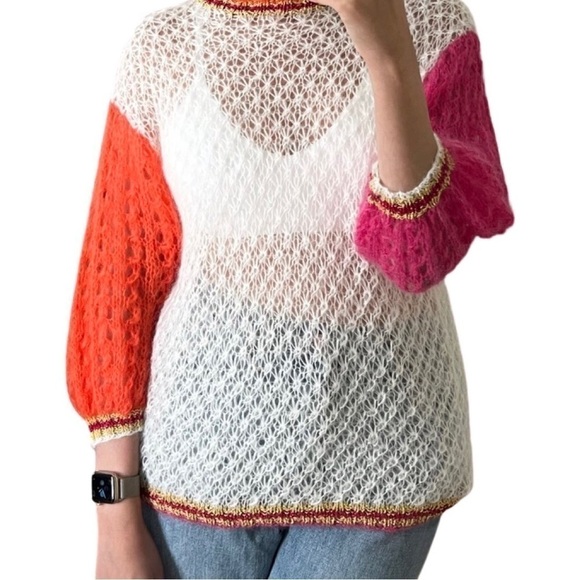 NWT ROSE CARMINE Mohair White Sweater US 4 - Picture 5 of 7